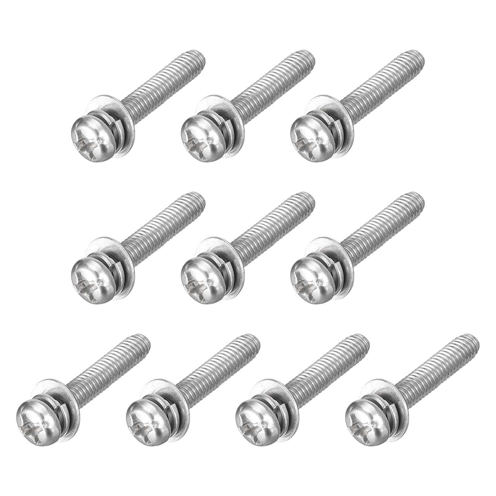 10 Pack M3 x 16mm 304 Stainless Steel Phillips Pan Head Machine Screws Bolts 10 Pack M3 x 16mm 304 Stainless Steel Phillips Pan Head Machine Screws Bolts