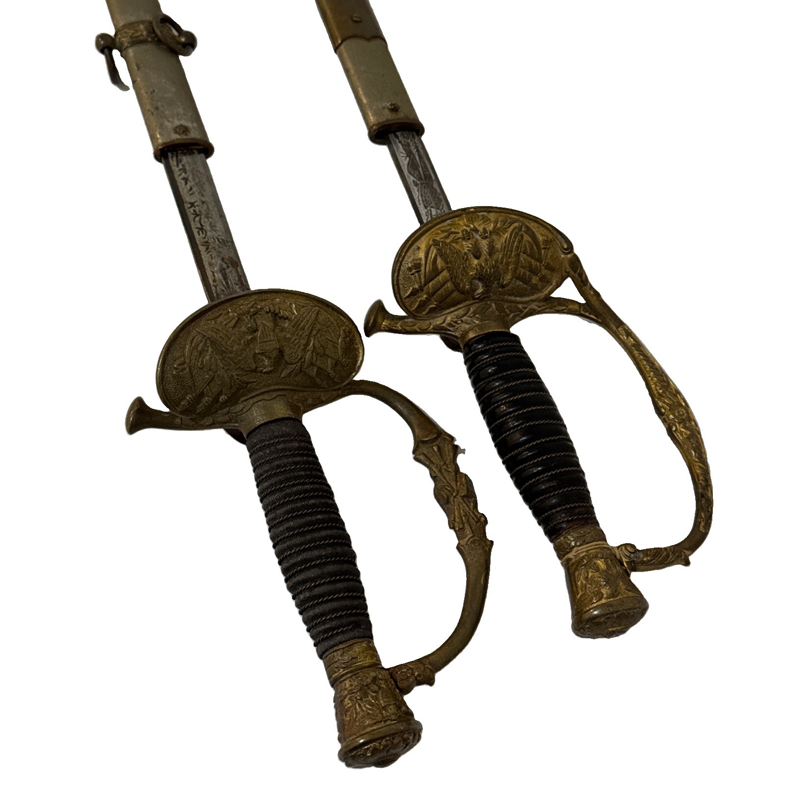 J.M. Litchfield San Francisco Antique Swords Pair Lot Of 2 - 36” 1876-1906