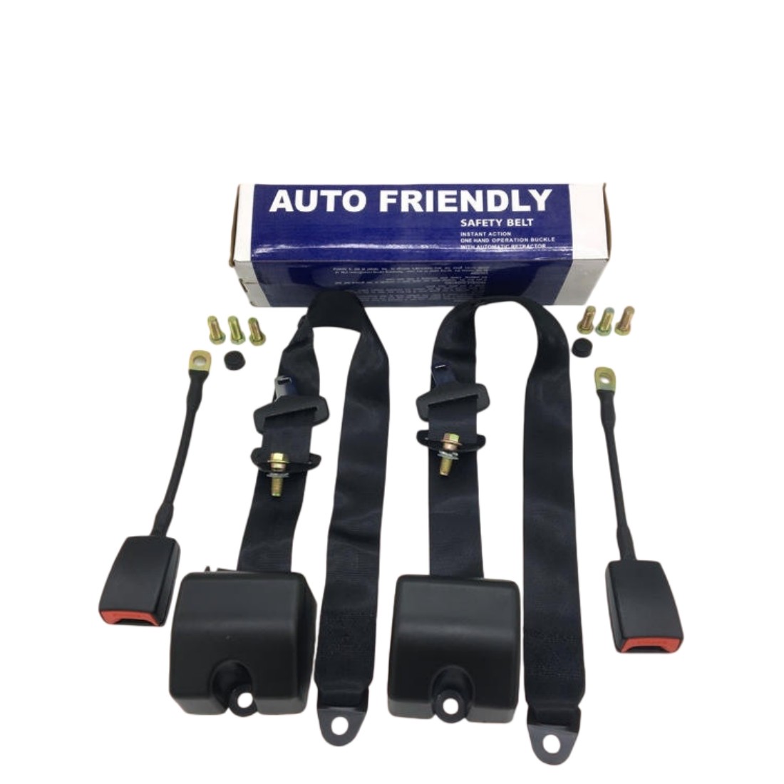 2Pack 3 Point Seat Belts Retractable Adjustable for Trucks Vehicles 120in Black