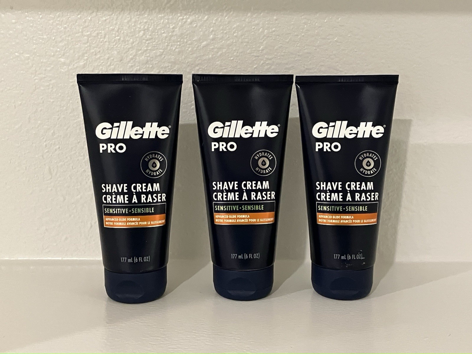 3x Gillette Pro Sensitive Shave Cream Advanced Glide Formula 6 Fl oz 3x Gillette Pro Sensitive Shave Cream Advanced Glide Formula 6 Fl oz