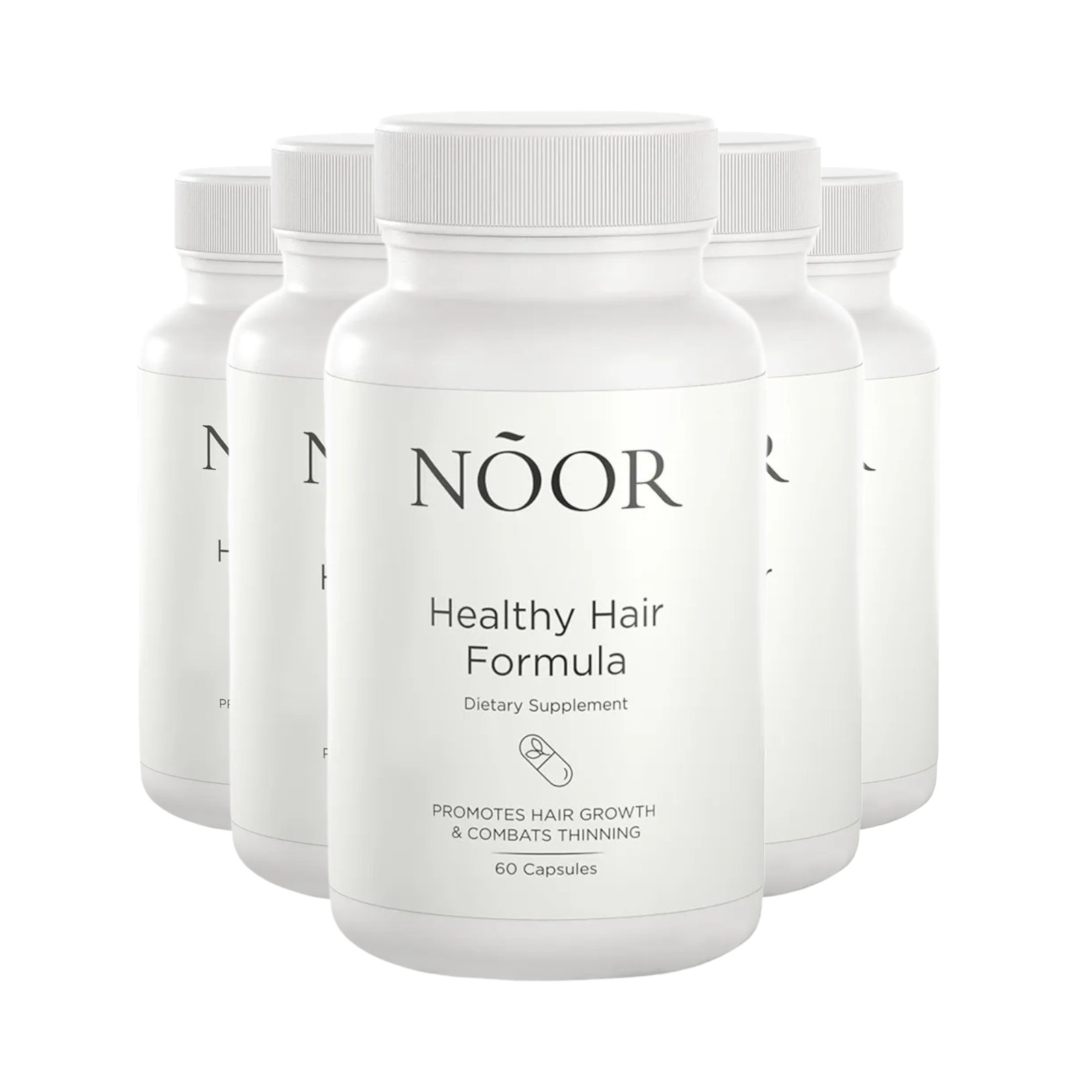5-Pack NOOR Healthy Hair Formula - NOOR Hair Growth Support Capsules - 300Caps