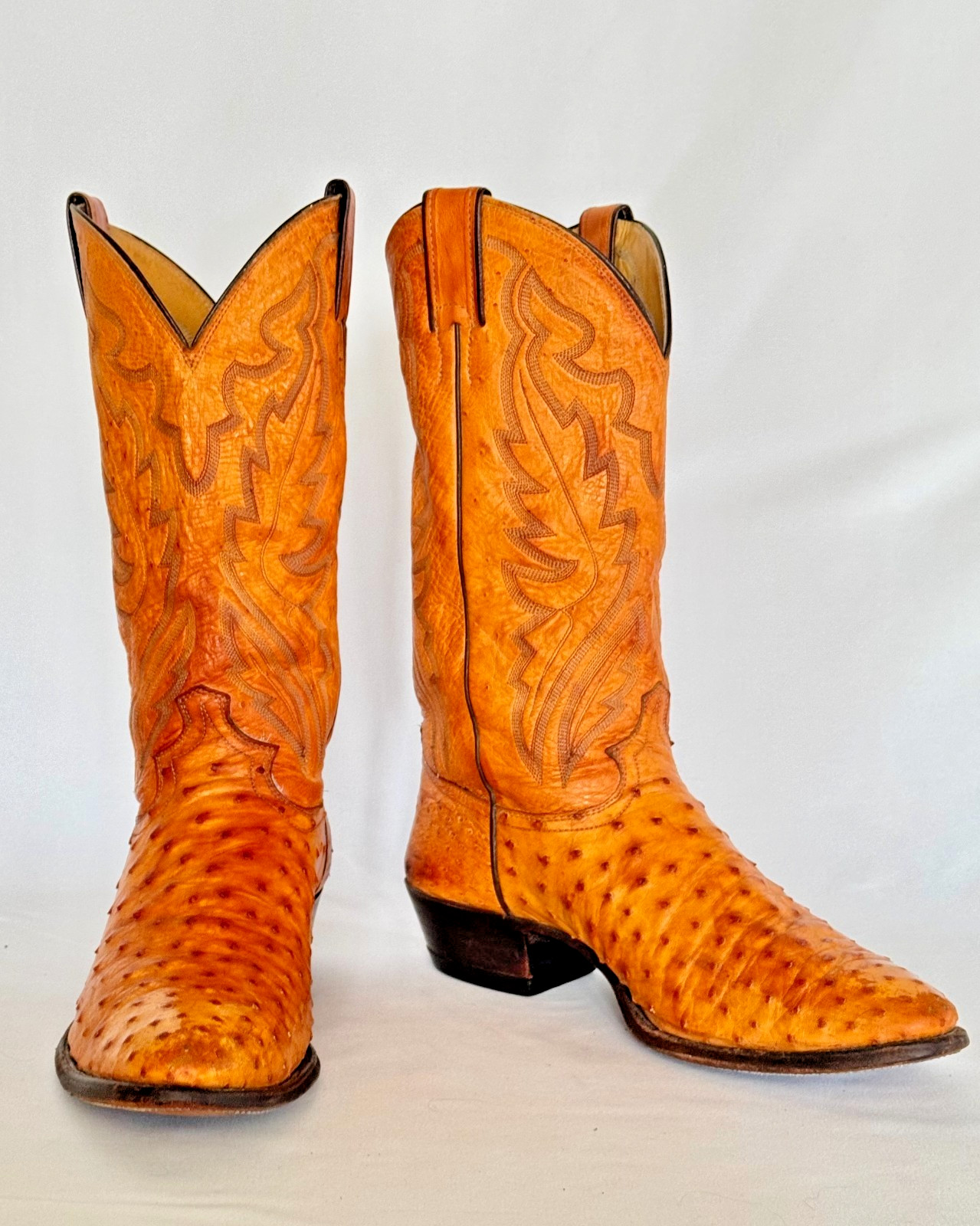 Justin Full Quill Ostrich Cowboy Boots Butterscotch Tan 9.5 E Western Exotic Justin Full Quill Ostrich Cowboy Boots Butterscotch Tan 9.5 E Western Exotic