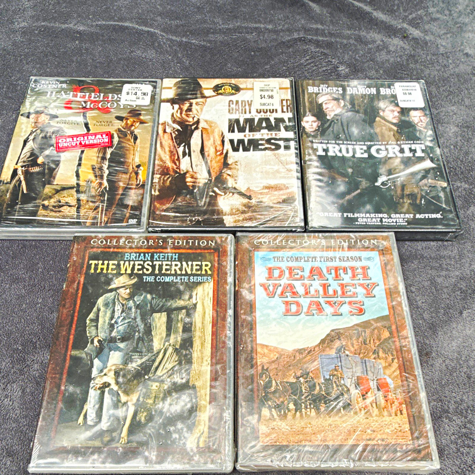Hatfields & McCoys TRUE GRIT Man of West The Westerner Death Valley Days DVD LOT Hatfields & McCoys TRUE GRIT Man of West The Westerner Death Valley Days DVD LOT