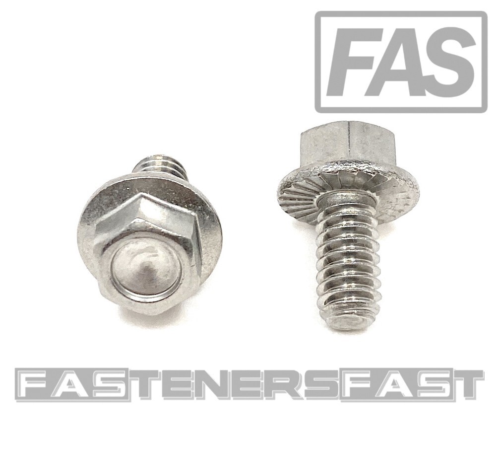 (25) 1/4-20x1/2 Stainless Steel Hex Flange Bolts 1/4x1/2 Serrated Flange screws (25) 1/4-20x1/2 Stainless Steel Hex Flange Bolts 1/4x1/2 Serrated Flange screws