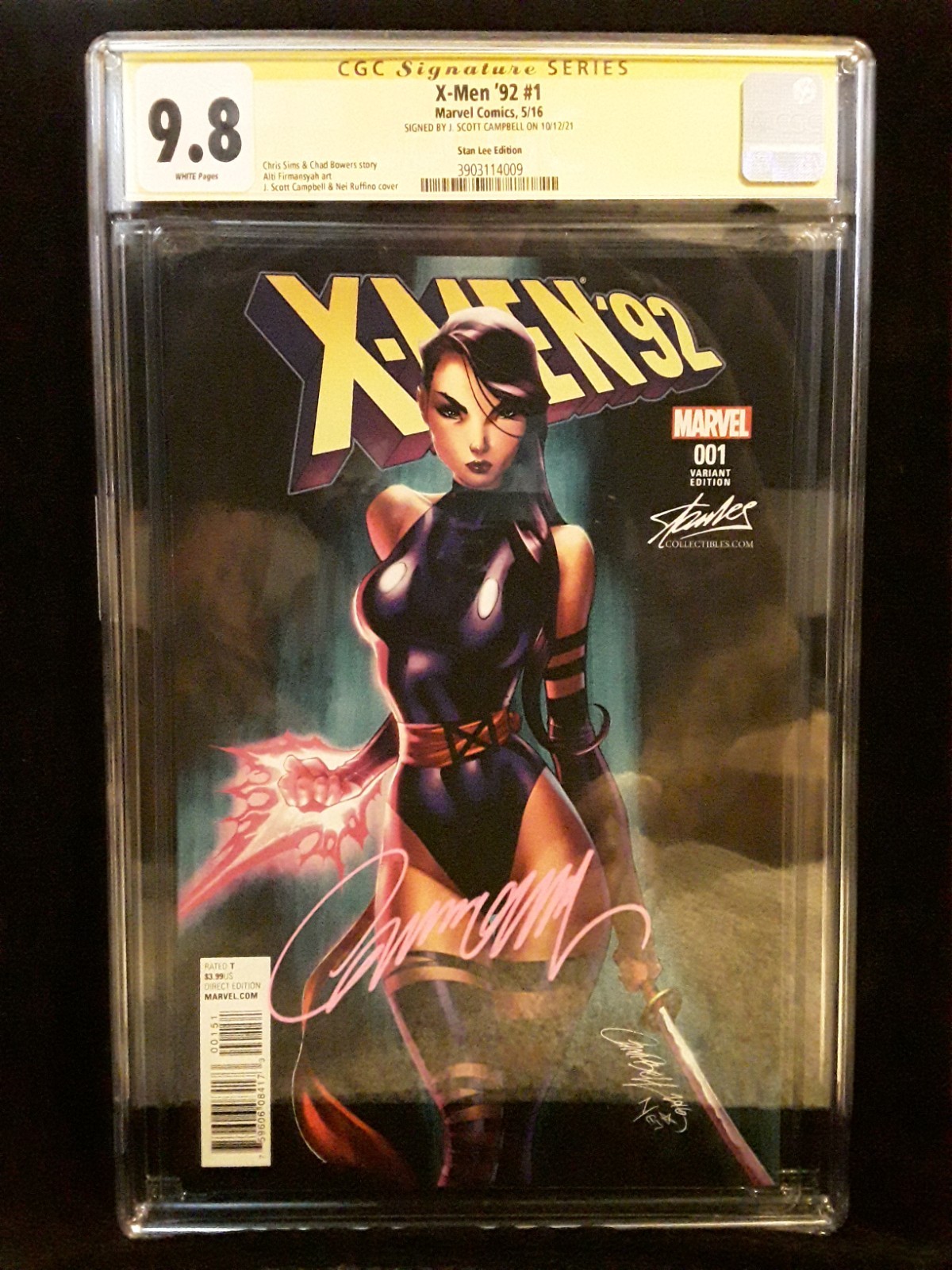 X-Men 92' #1 Stan Lee Exc. J Scott Campbell Variant CGC 9.8 SS SIGNED Psylocke X-Men 92' #1 Stan Lee Exc. J Scott Campbell Variant CGC 9.8 SS SIGNED Psylocke