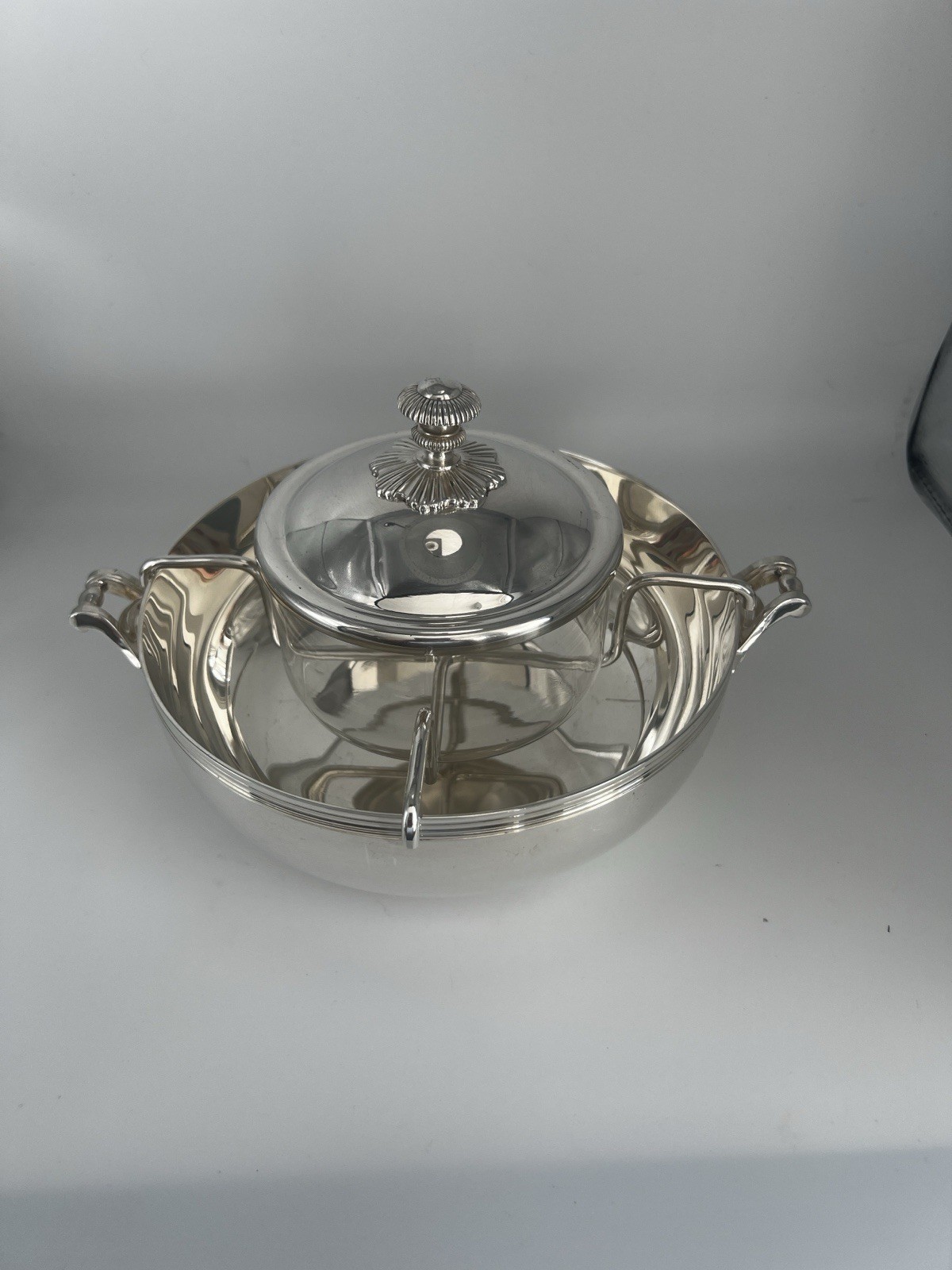 Vintage Christofle Malmaison Silver-Plated Caviar Set – Closed Lotus Bud Lid