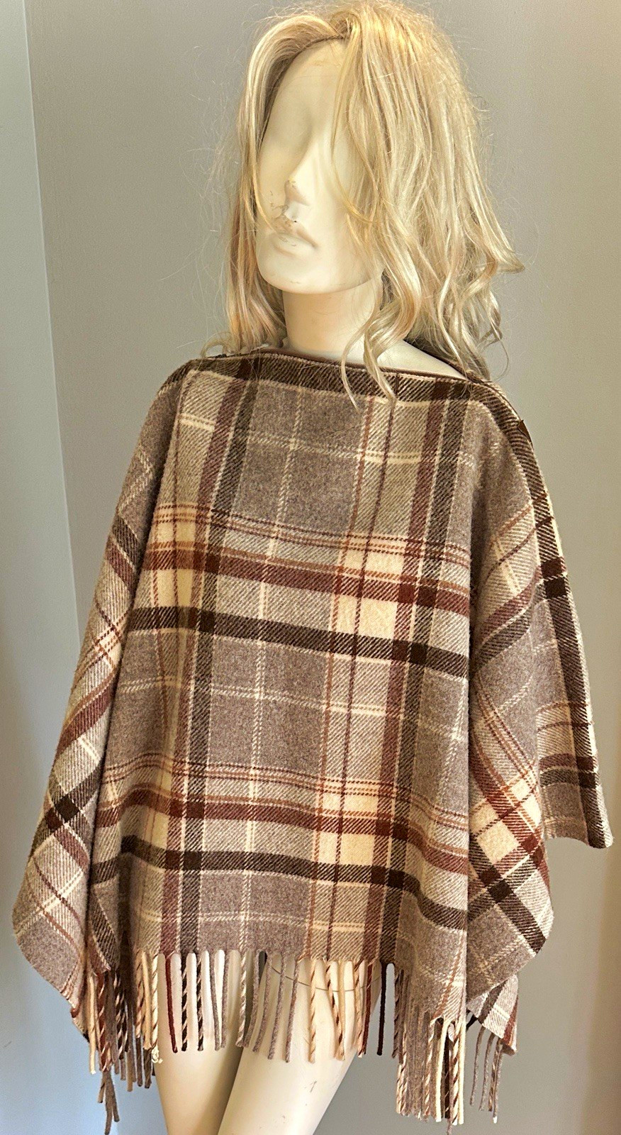 Vtg Pendleton Knockabouts Heritage Tartan Wool Plaid Poncho Convertible Blanket