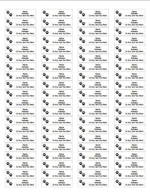 240 Personalized Paw Print Pet Lover Address Labels 0.5\
