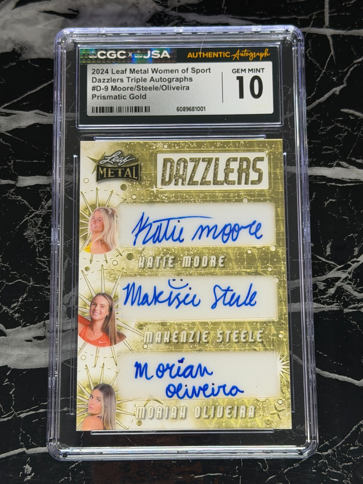 2024 Leaf Metal Women of Sport Moore Steele Oliveira Gold 1/1 - CGC 10 Auto 2024 Leaf Metal Women of Sport Moore Steele Oliveira Gold 1/1 - CGC 10 Auto