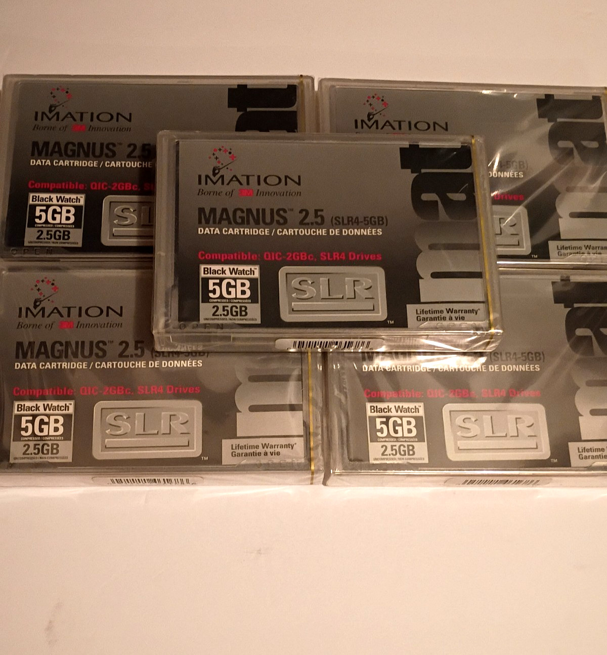 Imation Magnus 2.5 (SLR4-5GB) Data Cartridges New Lot of 5 Imation Magnus 2.5 (SLR4-5GB) Data Cartridges New Lot of 5