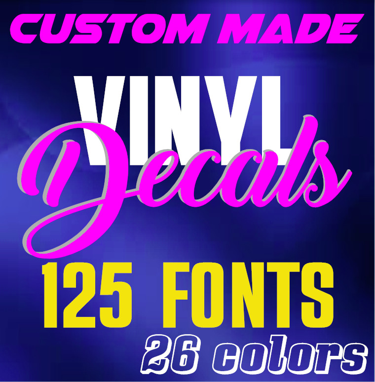Custom Text Vinyl Decal Sticker Personalized Lettering ANY TEXT - ANY NAME {c17