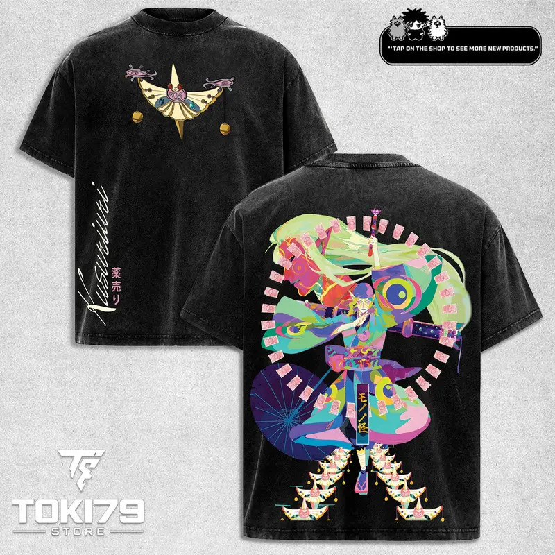 Mononoke Anime Vintage Heavyweight Cotton Graphic T-Shirt Gildan
