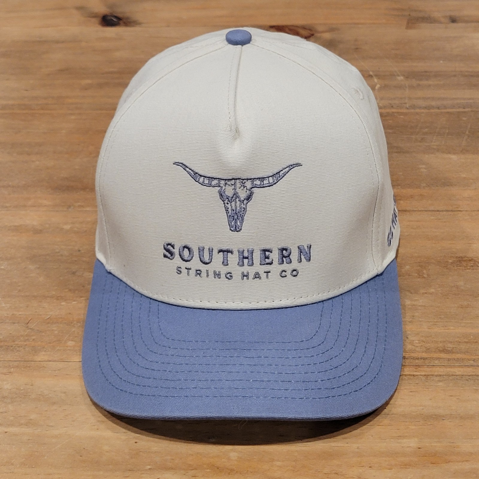 Southern String Hat Co Beige Blue Cow Steer Horns Logo Western Cowboy One Size Southern String Hat Co Beige Blue Cow Steer Horns Logo Western Cowboy One Size