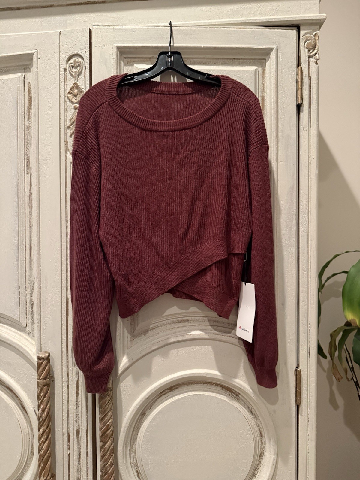 NEW Lululemon Reversible Crossover Sweater Smoky Red Size 10 NWT