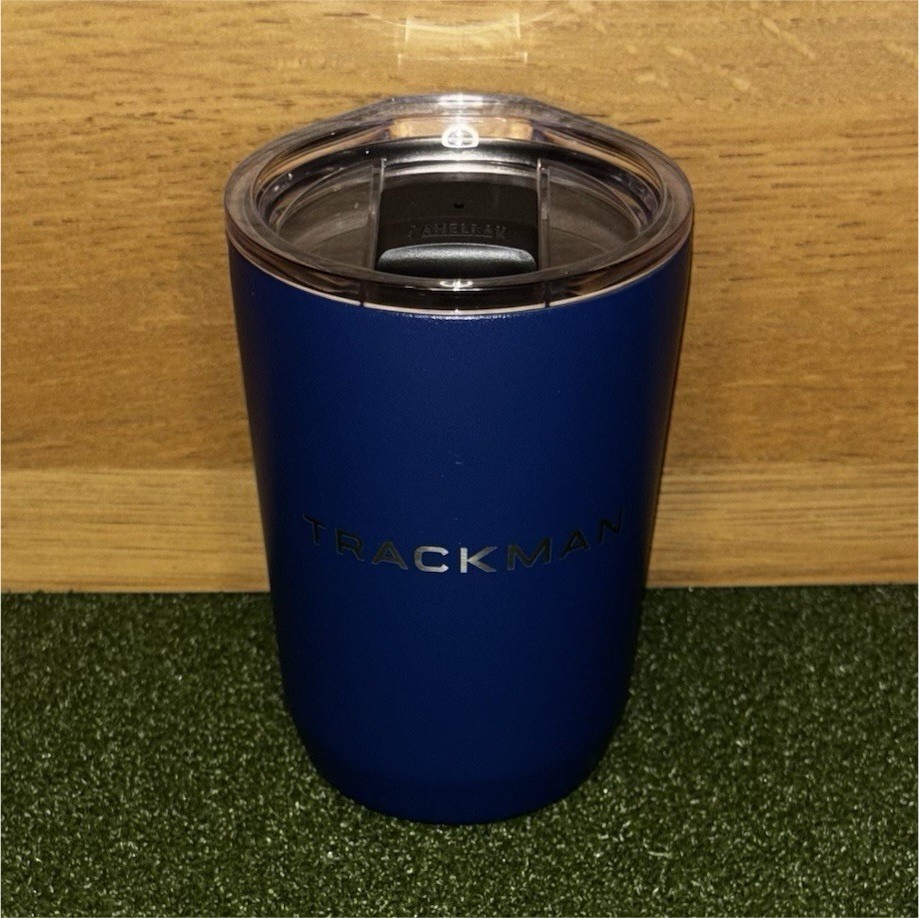 TrackMan 12 oz Navy Blue Stainless Steel Tumbler w/ Slide Lock Lid CamelBak Rare TrackMan 12 oz Navy Blue Stainless Steel Tumbler w/ Slide Lock Lid CamelBak Rare