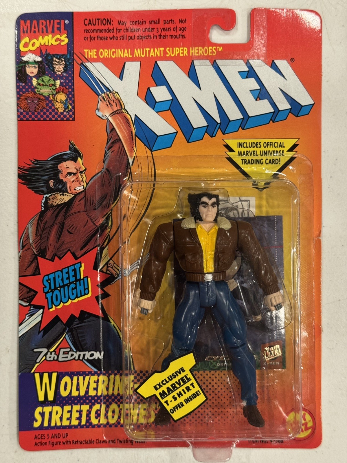 Vintage 1996 Marvel X-Men Wolverine “Street Clothes” 7th Edition Toy Biz Figure