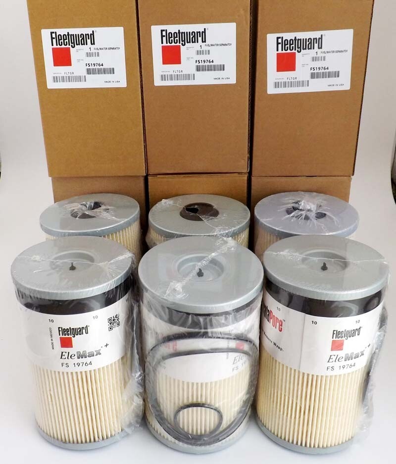 6x NEW Genuine Fleetguard FS19764 Cummins Fuel/Water Separator FAST SHIPPING