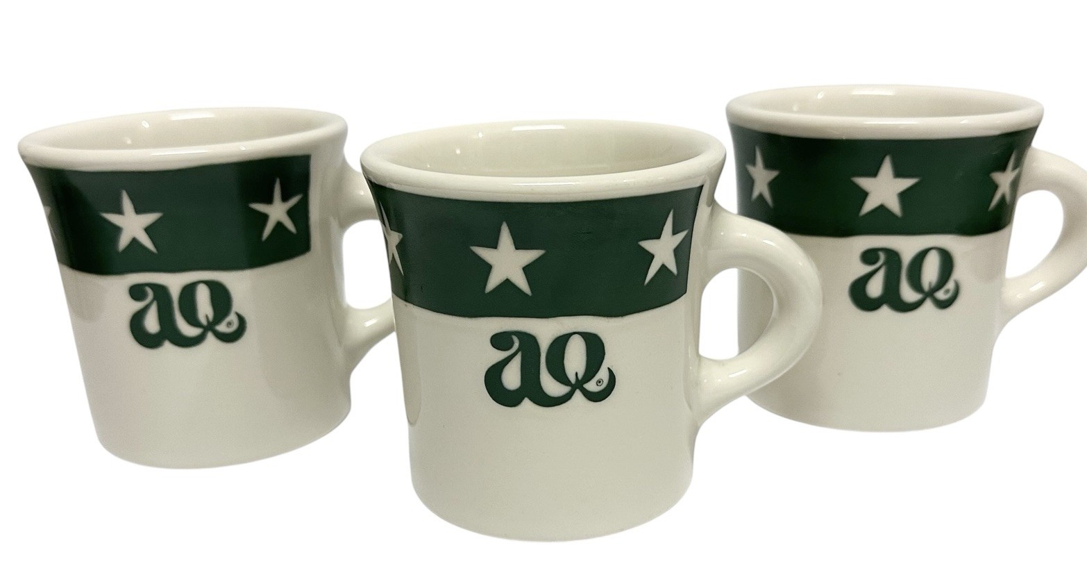 Set Of 3 AQ Chicken House Restaurant Coffee Mugs Free Refills Homer Laughlin