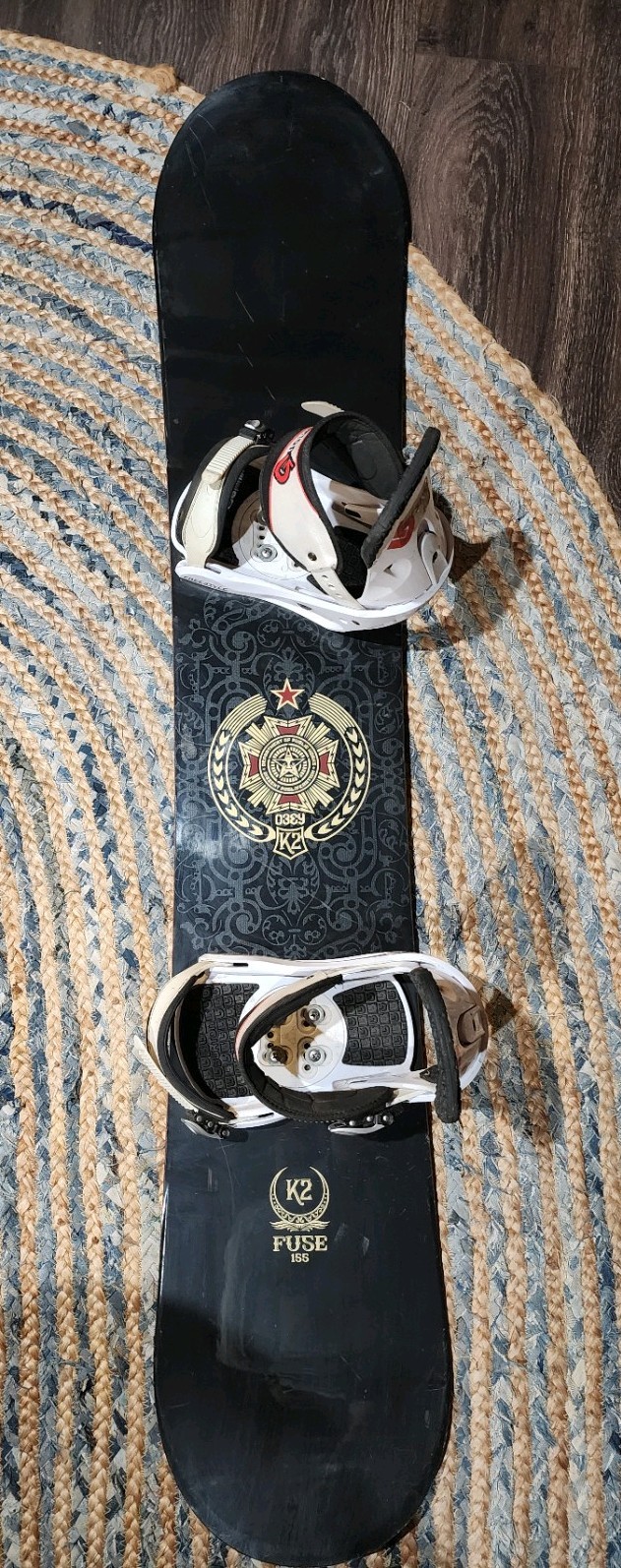 K2 Fuse 155 Obey Giant Shepard Fairey Snowboard w/ Burton Freestyle Bindings K2 Fuse 155 Obey Giant Shepard Fairey Snowboard w/ Burton Freestyle Bindings