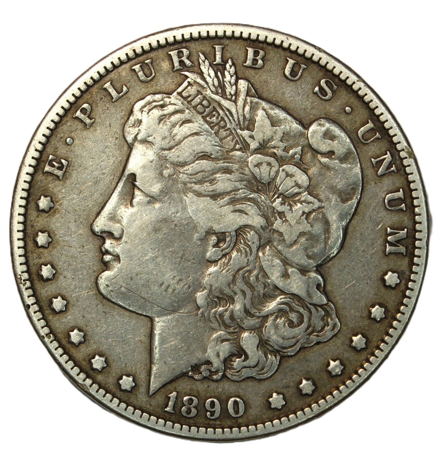 1890 CC $1 Morgan Silver Dollar- AU DETAILS (Scratch OBV) SMH 1500