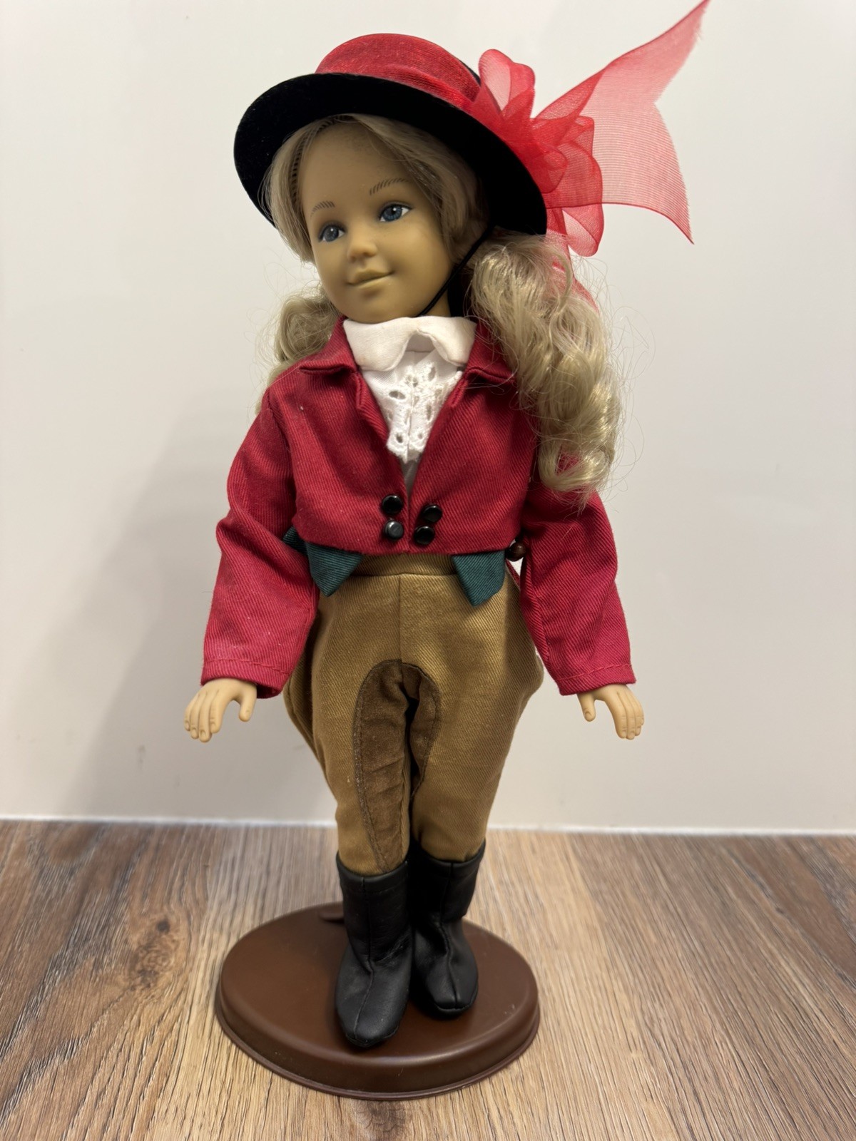 Vintage Equestrian Girl  Unimax doll beautiful face hair w/ stand 12 inch