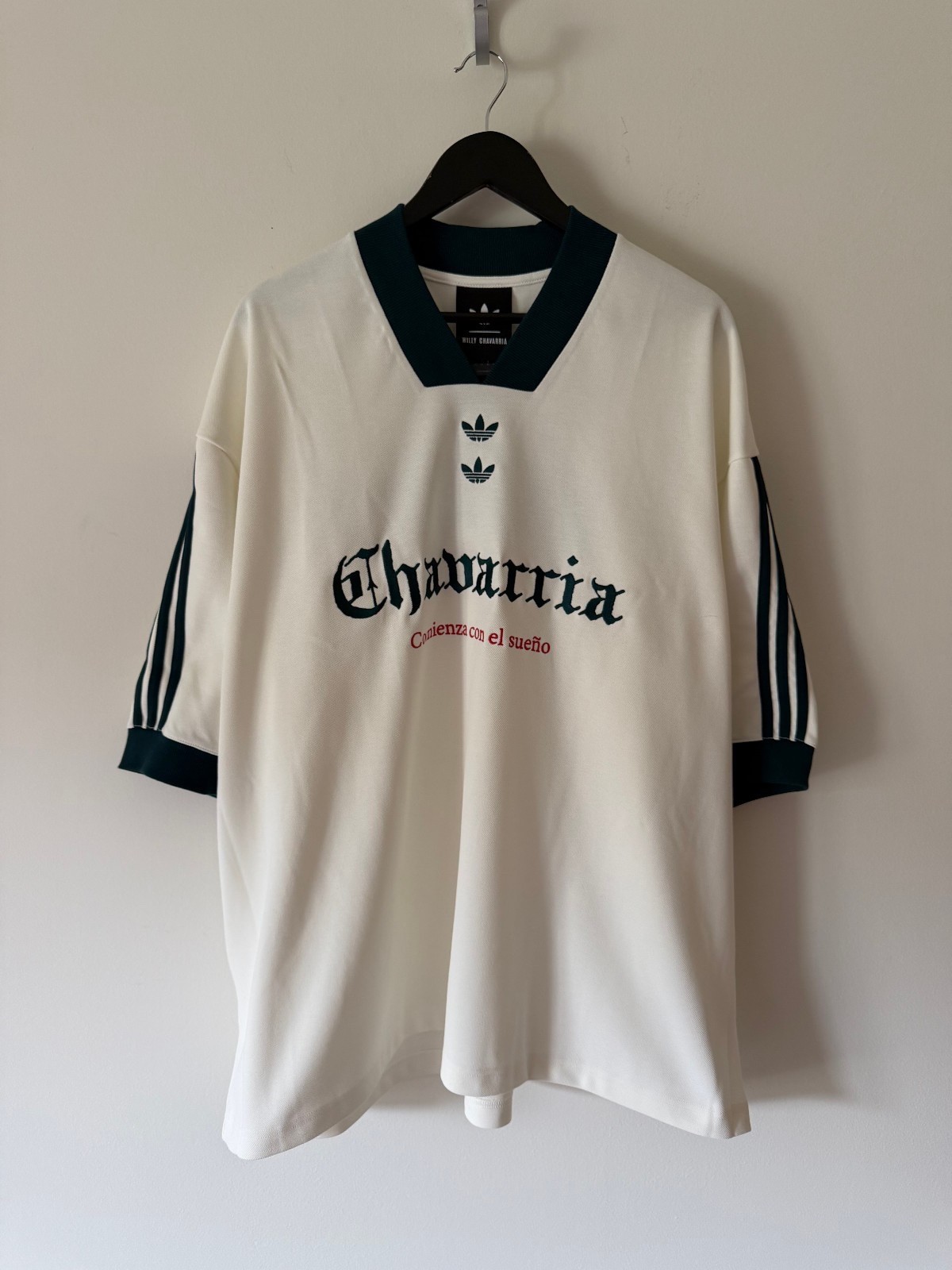 Willy Chavarria x Adidas WC Soccer Jersey Tee - Size XL - White - KY7708 Willy Chavarria x Adidas WC Soccer Jersey Tee - Size XL - White - KY7708