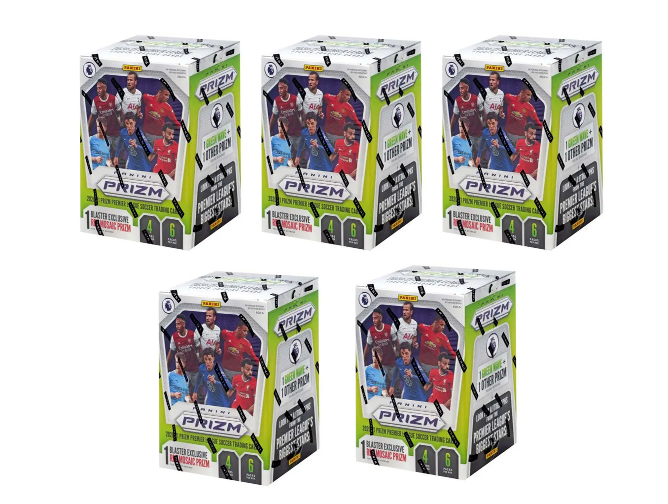 2020-21 PANINI PRIZM PREMIER LEAGUE SOCCER LOT OF 5 BLASTER BOXES 