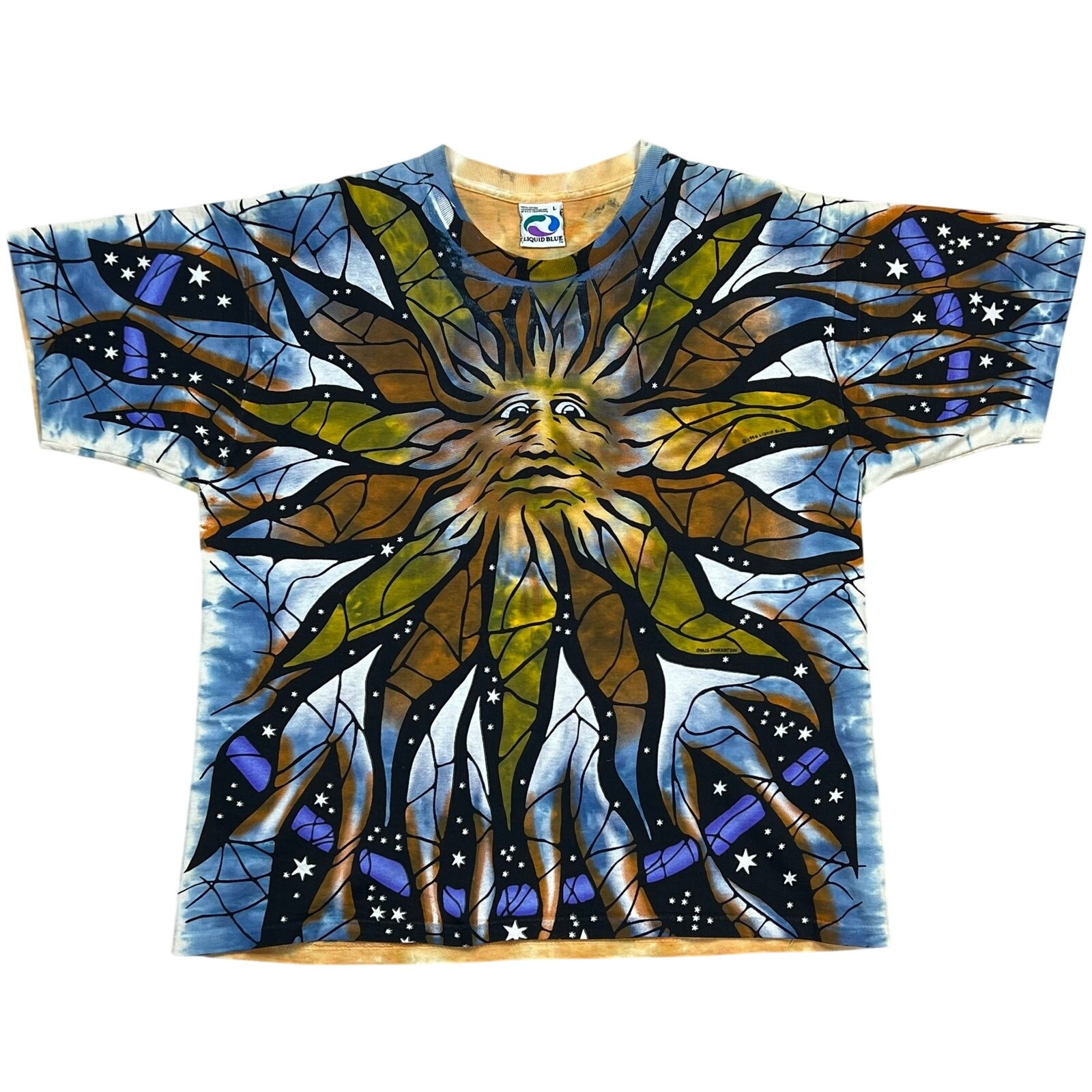 Vintage 1996 Liquid Blue Chris Pinkerton Sun & Moon AOP Tee Size Large 23\