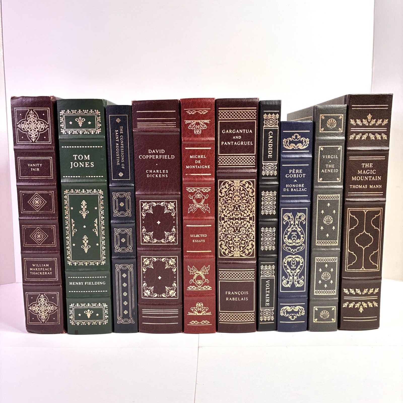 Lot of 10 Franklin Library Leather-Like Decorative Books Home Design Decor