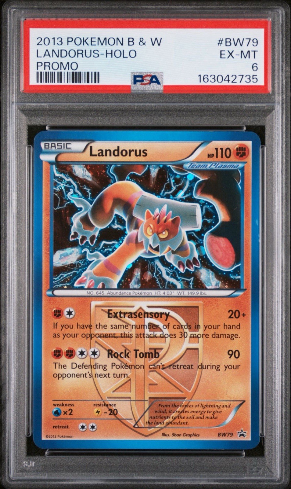 2013 Landorous BW79 Black Star Promo Cosmos Holo ✨ NEW CERT ✨ LOW POP ✨ PSA 6