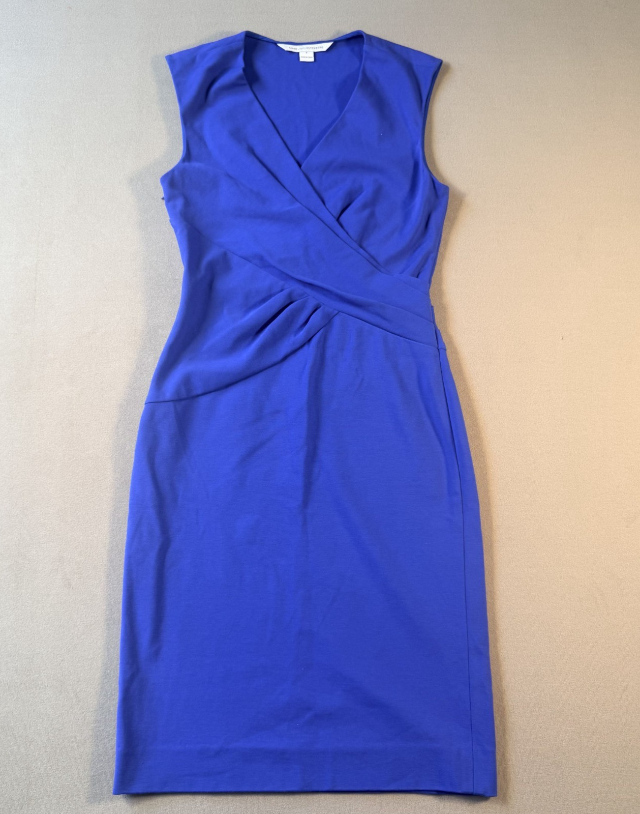 Diane Von Furstenberg - Leora Draped Jersey Dress Riviera Blue Sz. 6 Diane Von Furstenberg - Leora Draped Jersey Dress Riviera Blue Sz. 6