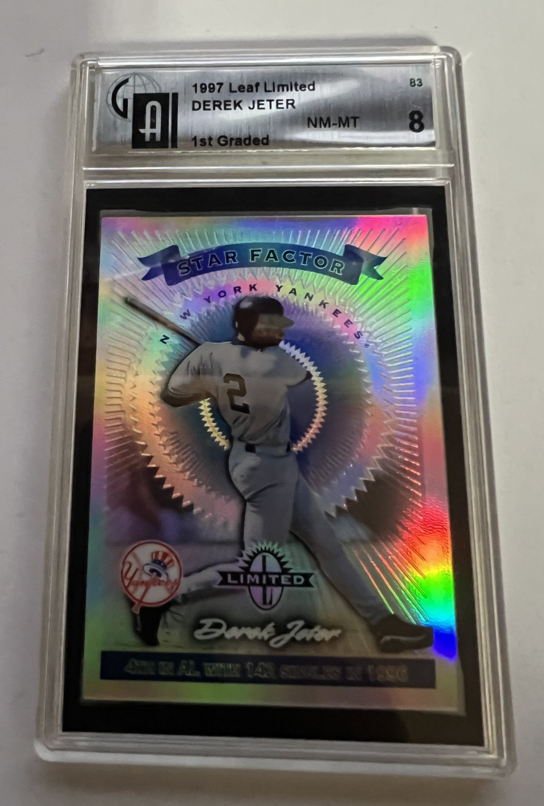 1997 Donruss Limited Exposure Star Factor Derek Jeter/40   1st Graded 8 NM-MT