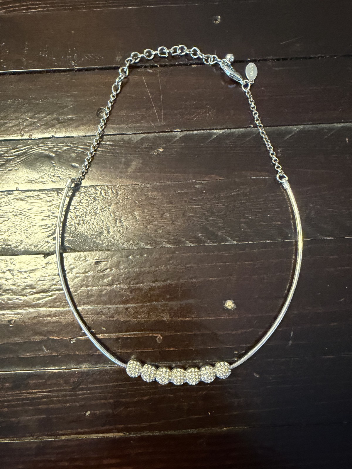 Chico’s Silver Tone Pave Rhinestone Ball Collar Choker Statement Necklace Chico’s Silver Tone Pave Rhinestone Ball Collar Choker Statement Necklace