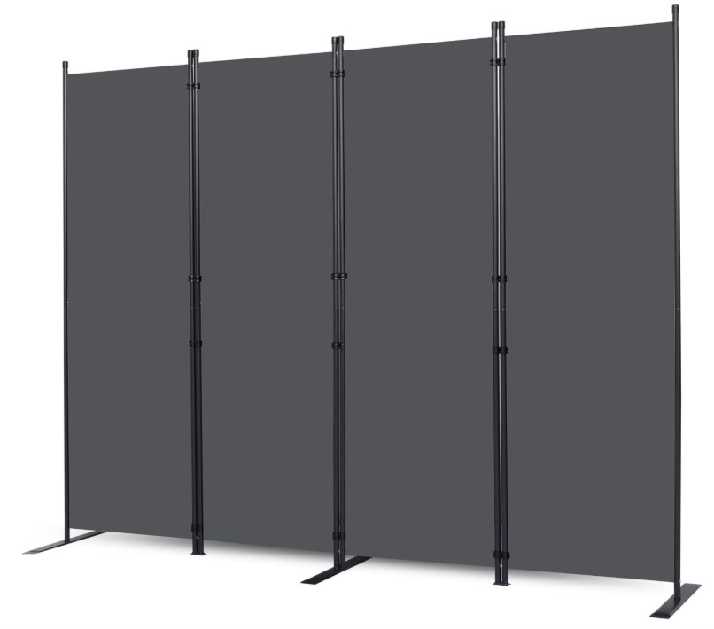Biombo separador de ambientes de 4 paneles plegable, portátil y estable, color g