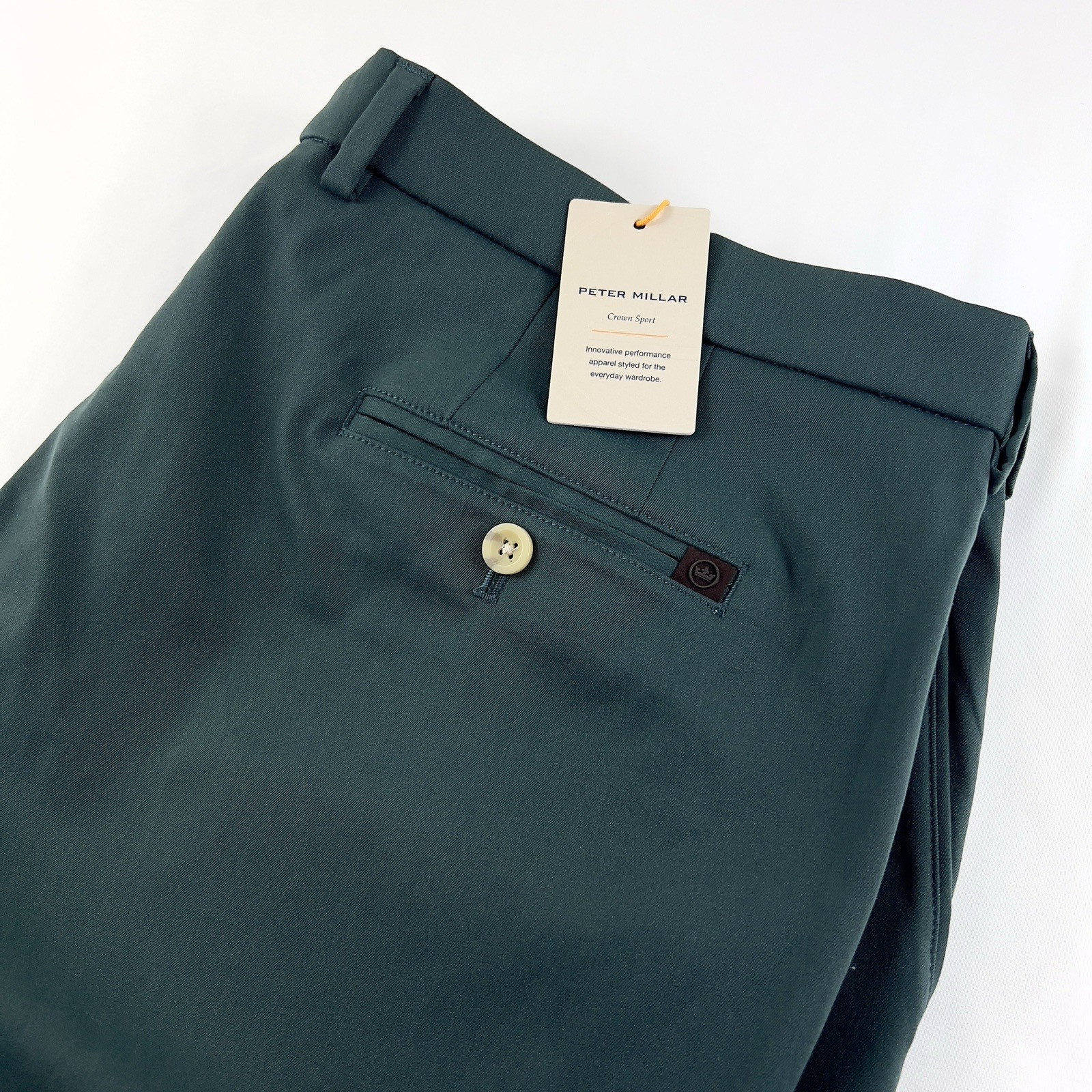 Peter Millar Crown Sport Franklin Performance Pants Trousers Green 40x32 $160