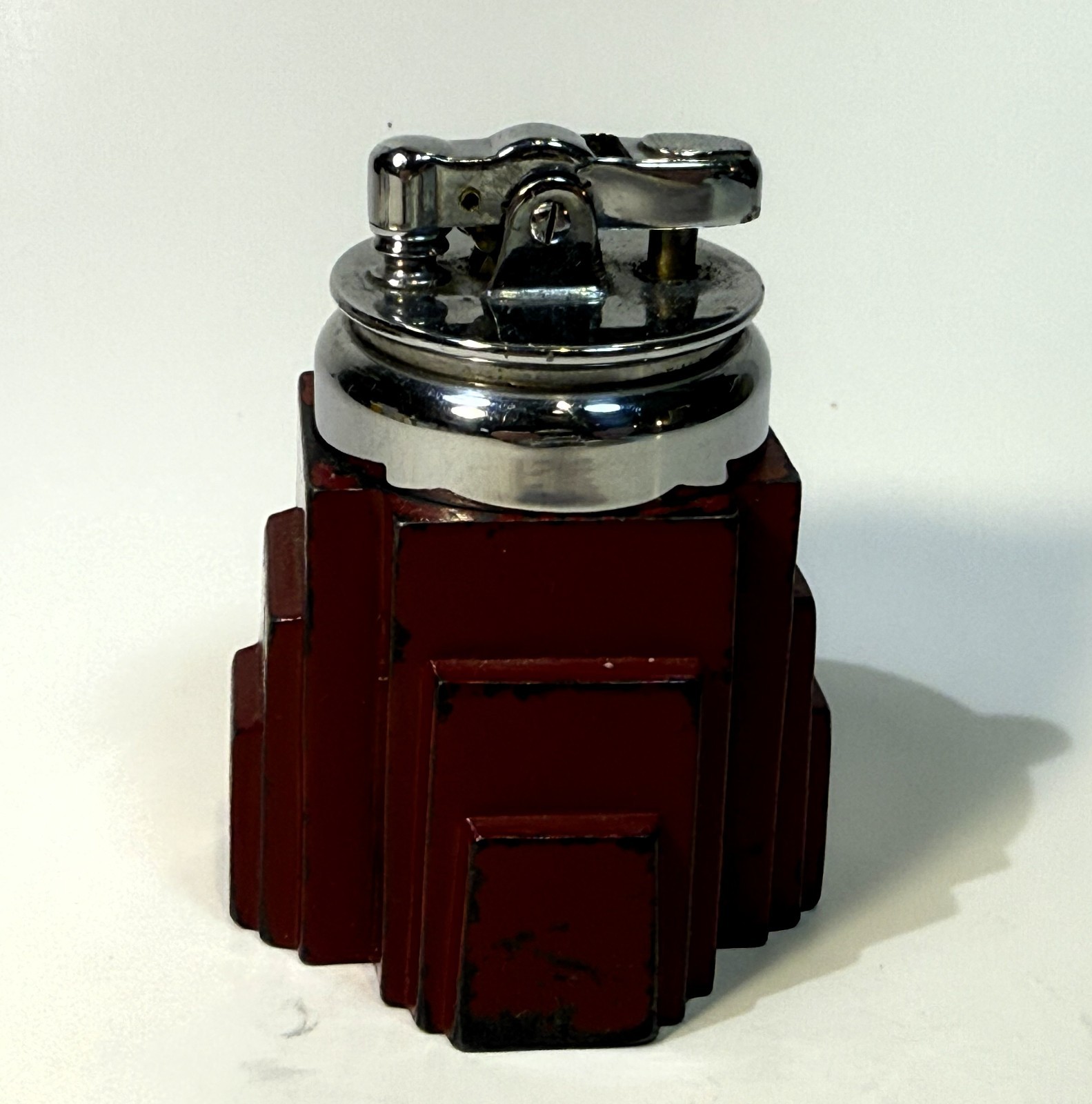 1929 art deco cardinal skyscrapper Ronson New Yorker automatic desk lighter 1929 art deco cardinal skyscrapper Ronson New Yorker automatic desk lighter