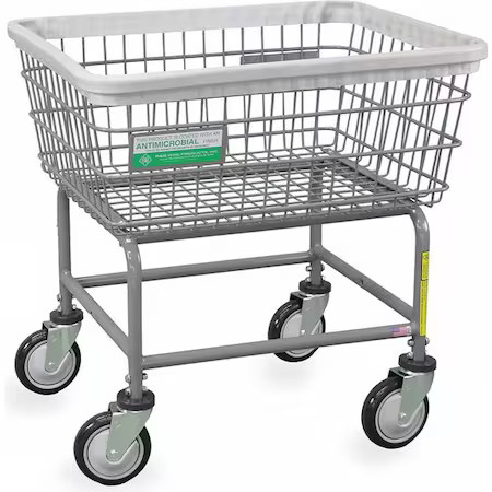 R&B Wire Products 100E/Anti Antimicrobial Wire Utility Cart, 2.5 Bushel