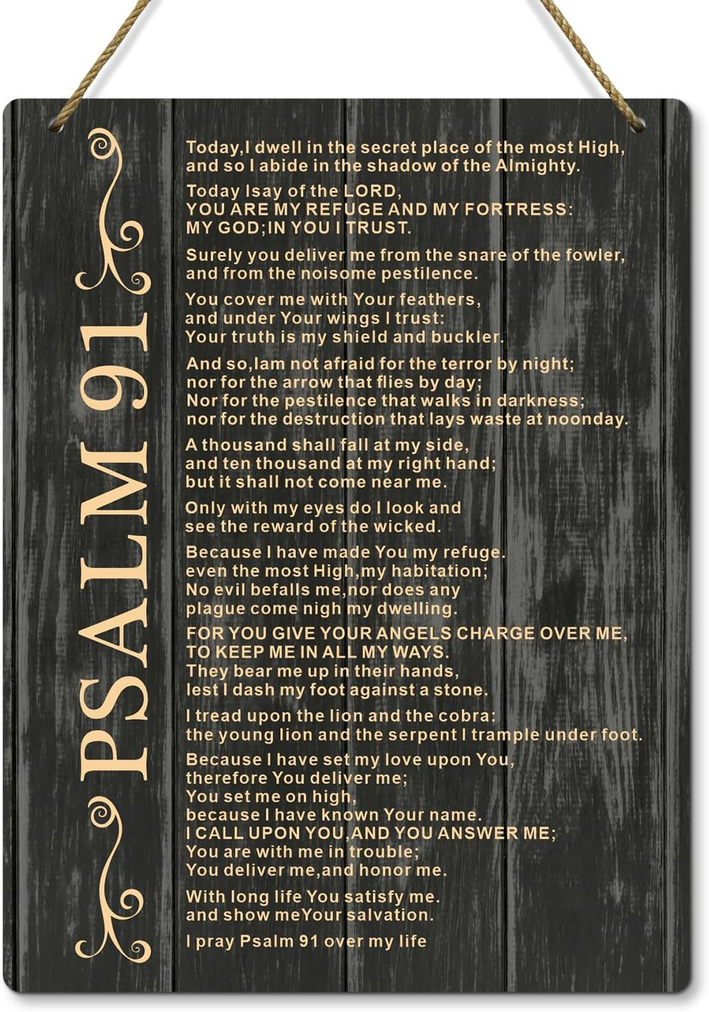 Psalm 91 Wooden Wall Sign, Inspirational Christian Scripture Art Psalm 91 Wooden Wall Sign, Inspirational Christian Scripture Art