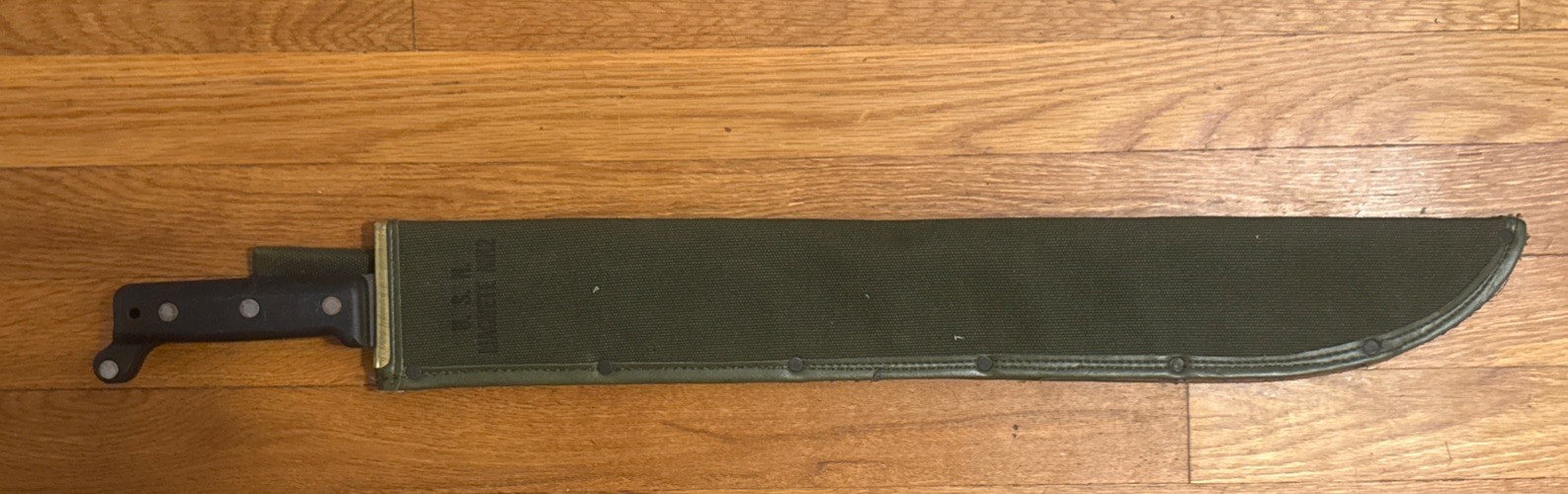 22” NOS Ontario Machete/ NOS U.S. USN Mk 2 1945 Sheath Piece Bolo 22” NOS Ontario Machete/ NOS U.S. USN Mk 2 1945 Sheath Piece Bolo