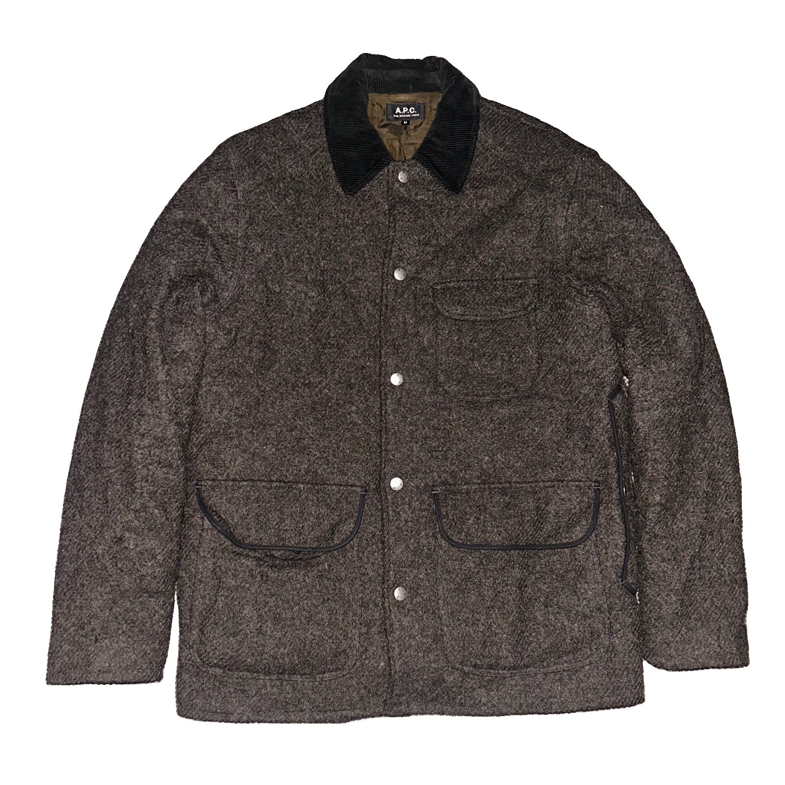 A.P.C. Dark Forest Wool Field Jacket Men\'s Size Medium Brown Green Rare Overcoat A.P.C. Dark Forest Wool Field Jacket Men\'s Size Medium Brown Green Rare Overcoat