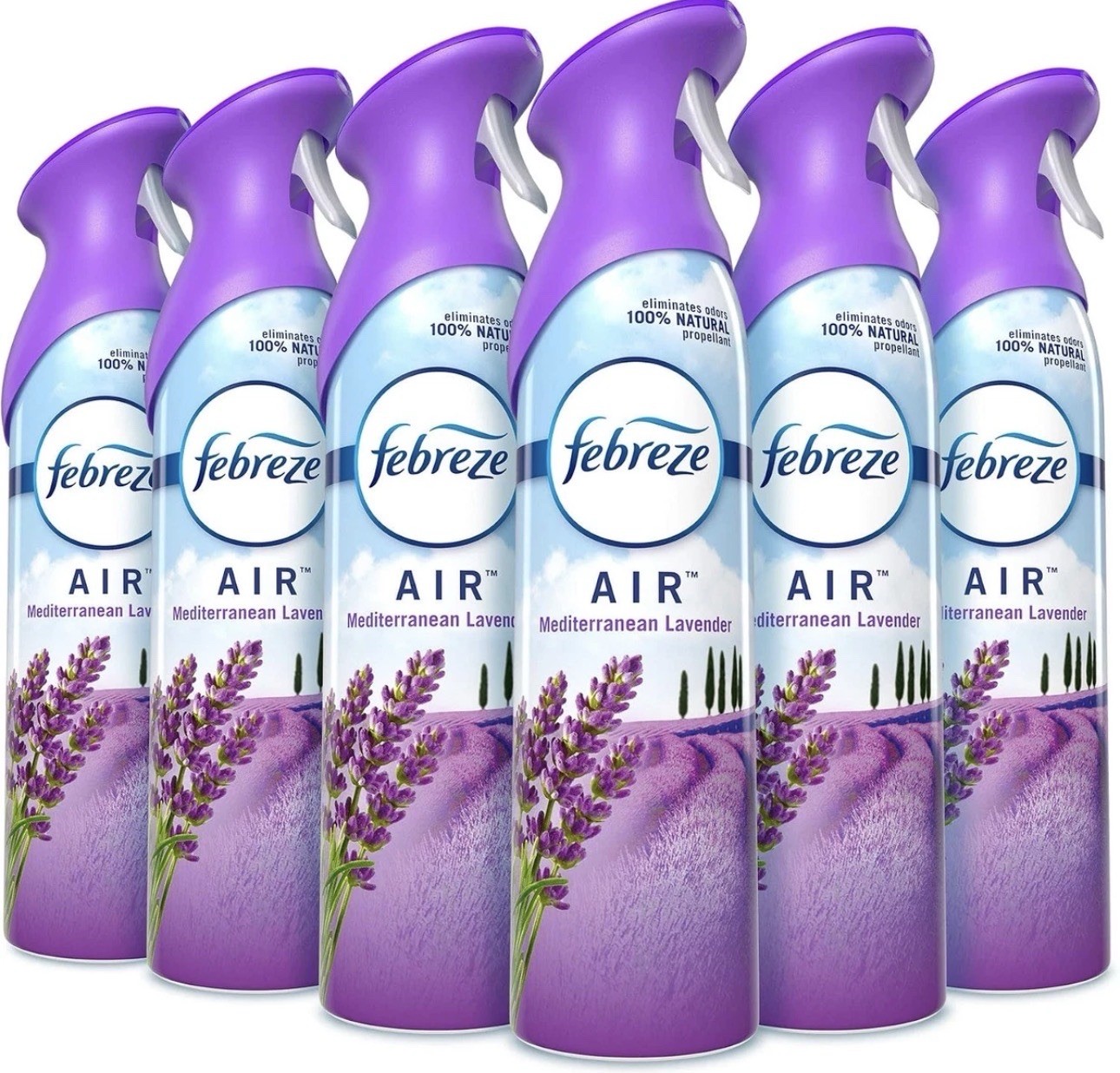Febreze Air Mediterranean Lavender 8.8 oz Aerosol Spray 6 Pack