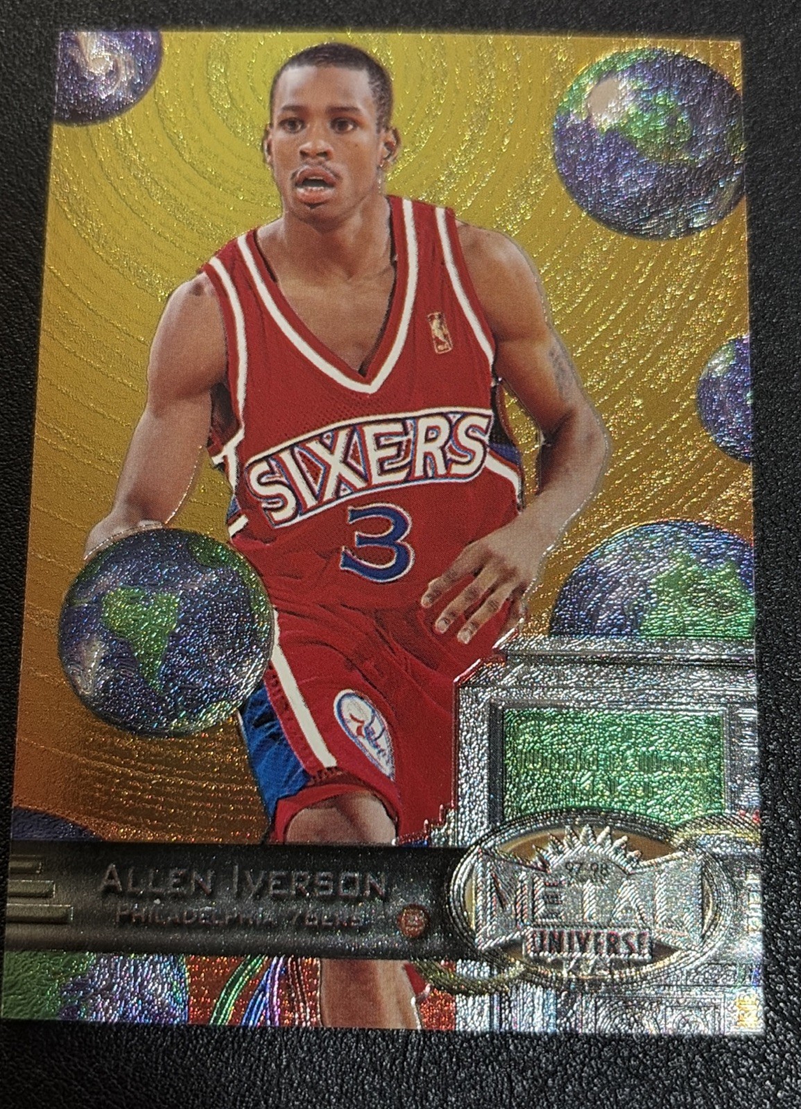 SkyBox 1997-98 Metal Universe Insert Allen Iverson 76ers #20 SkyBox 1997-98 Metal Universe Insert Allen Iverson 76ers #20