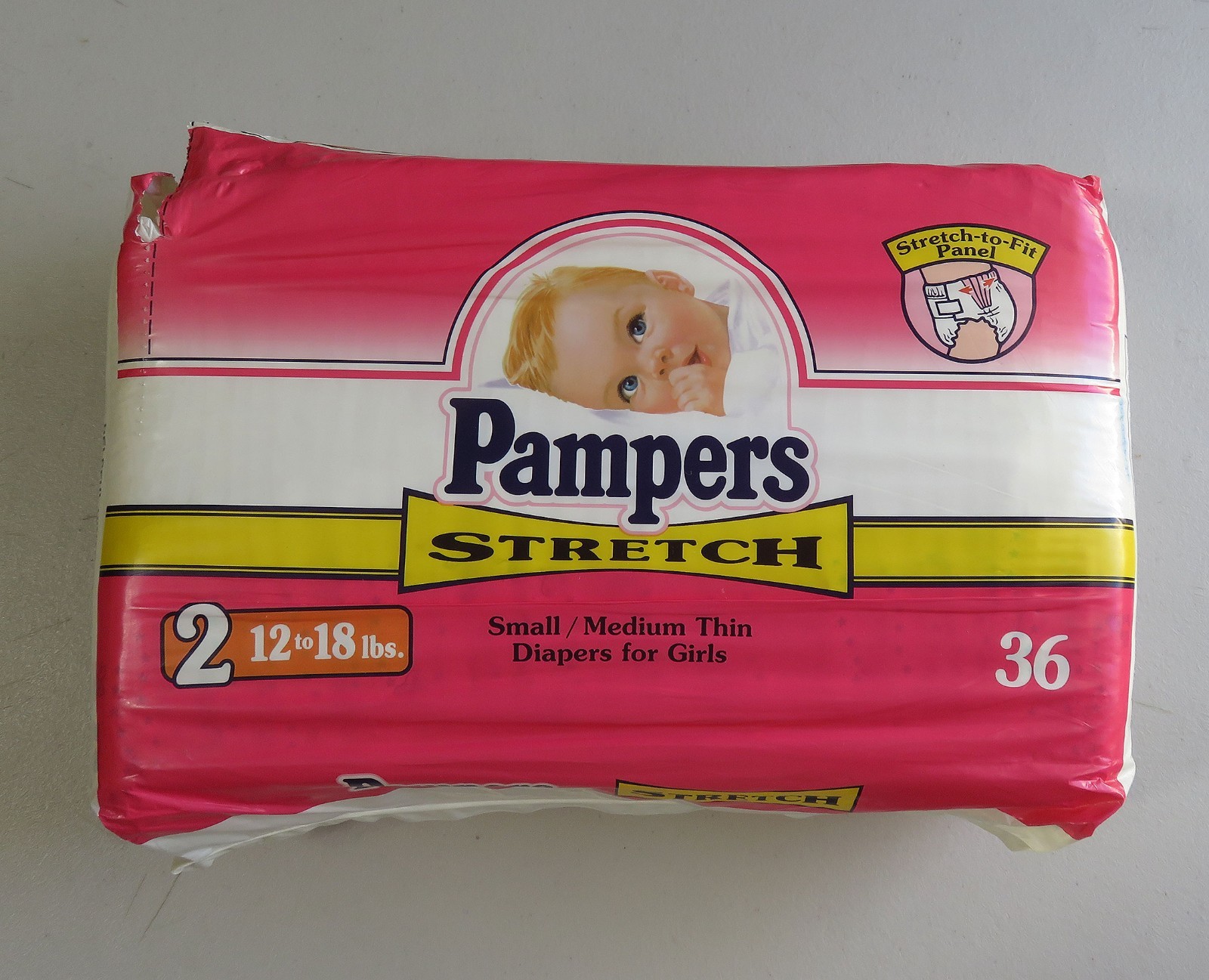 Vintage 1995 Pampers Stretch Diapers for Girls Size 2 S/M Pack of 36 Prop READ Vintage 1995 Pampers Stretch Diapers for Girls Size 2 S/M Pack of 36 Prop READ