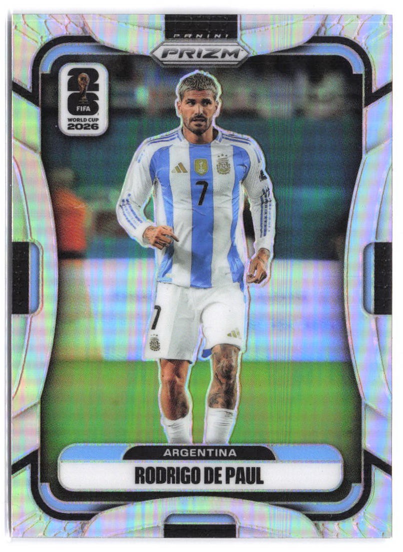 Rodrigo de Paul Silver Prizms Panini 2026 Panini Prizm FIFA World Cup #14