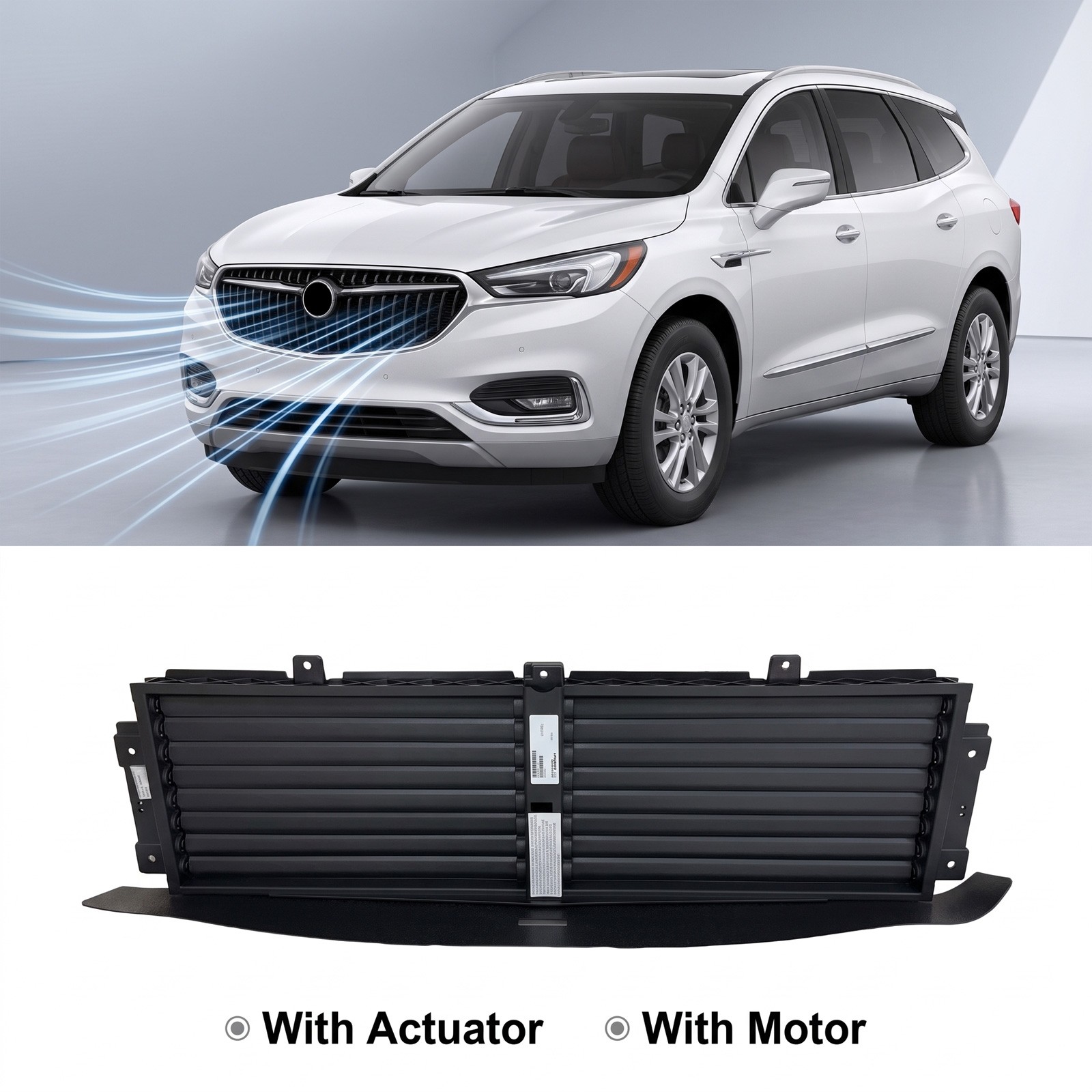 Upper Active Grille Shutter w/Motor for 2018-2020 Buick Enclave GM1206106