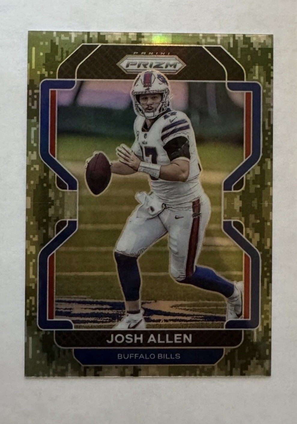 2021 Panini Prizm - Josh Allen #117 Forest Camo Prizm /15 First Off Line # 01/15 2021 Panini Prizm - Josh Allen #117 Forest Camo Prizm /15 First Off Line # 01/15