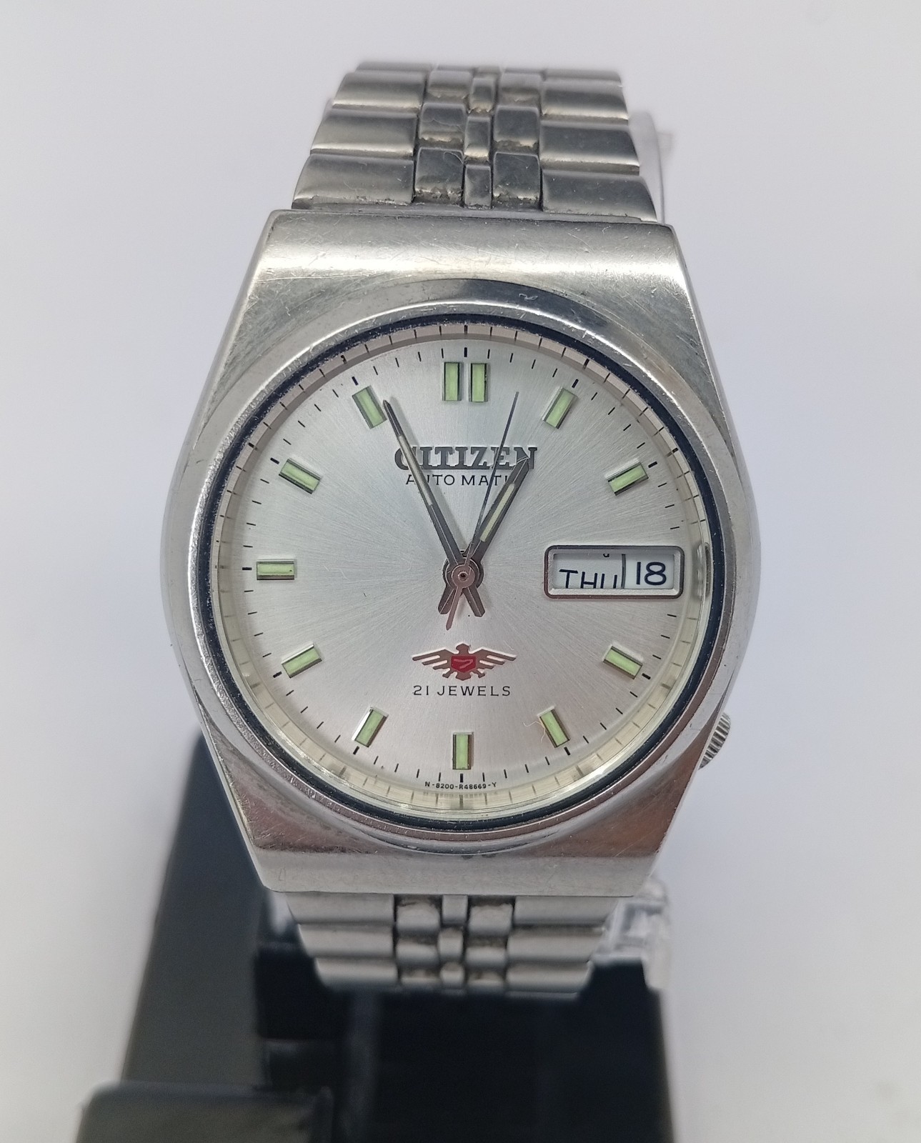 Citizen Eagle 7 Silver Dial 21 Jewels Day Date Men\'s  Automatic 33 mm Watch