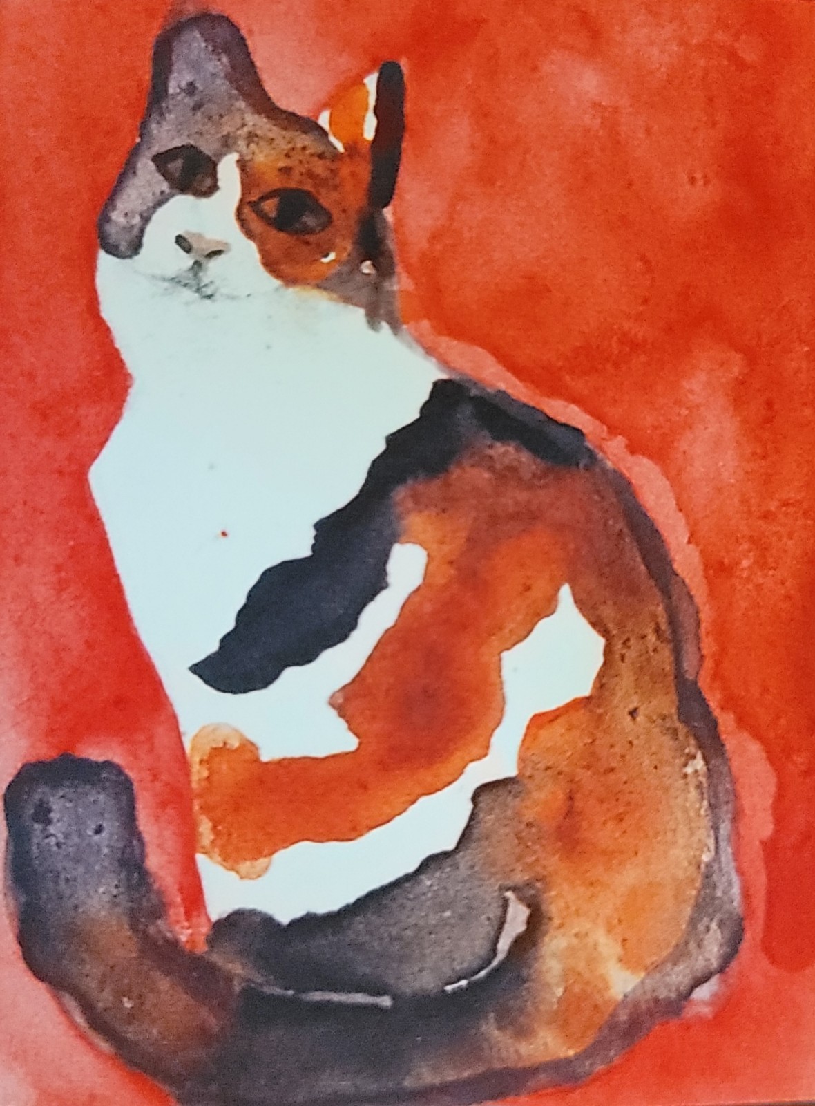 Cat ACEO Art Card. Fine Art Print from Original Watercolor Cat ACEO Art Card. Fine Art Print from Original Watercolor