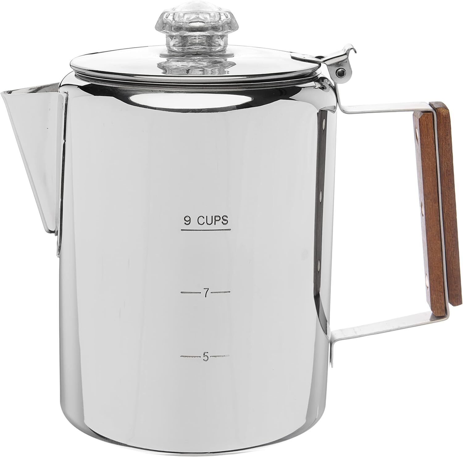 Bozeman Percolator Coffee Pot - NO Aluminum or Plastic [9 cups]