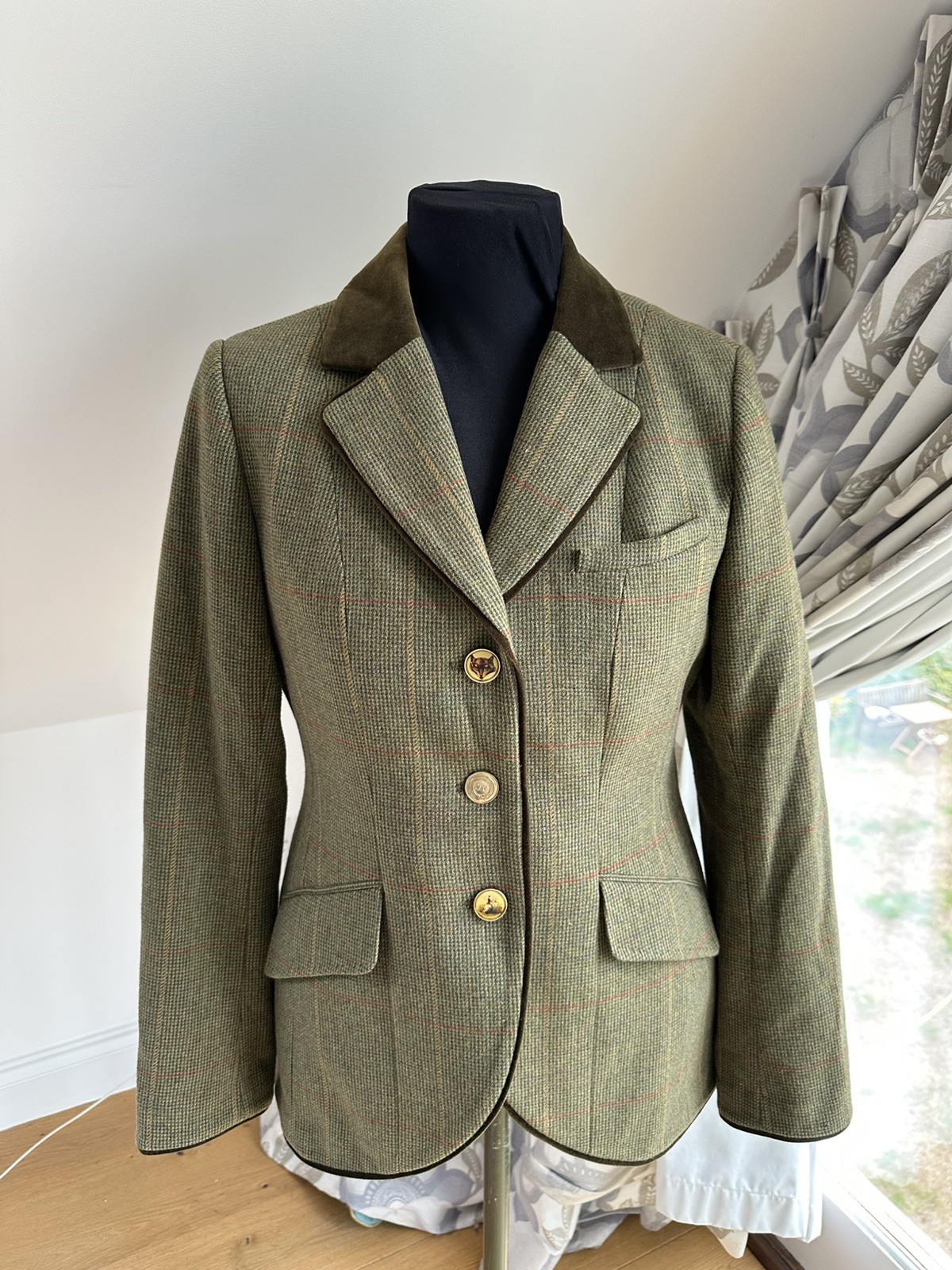 JOULES PARADE BLAZER JACKET  WOOL  UK14 MR TOAD GREEN TWEED  HACKING VGC